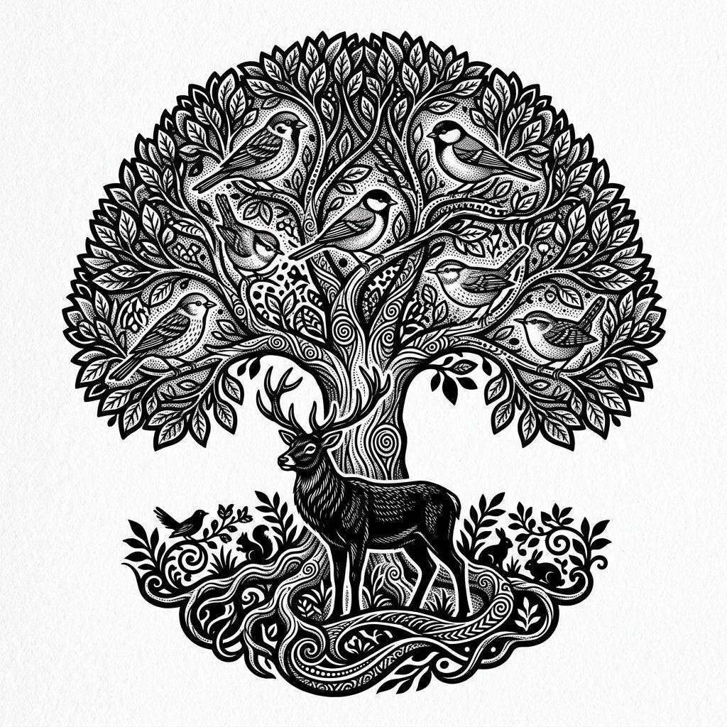 lebensbaum-tattoo lebensbaum mit tieren