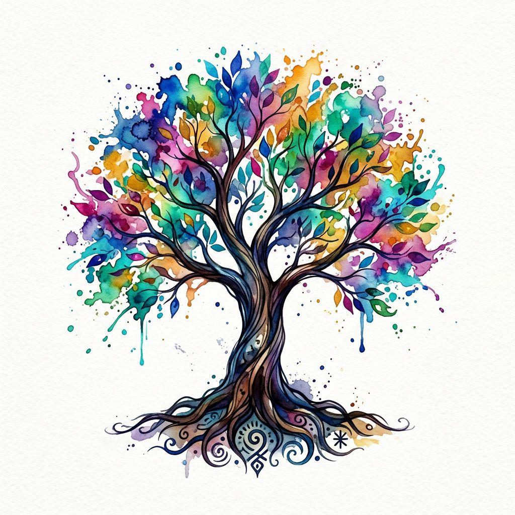 lebensbaum-tattoo watercolor lebensbaum
