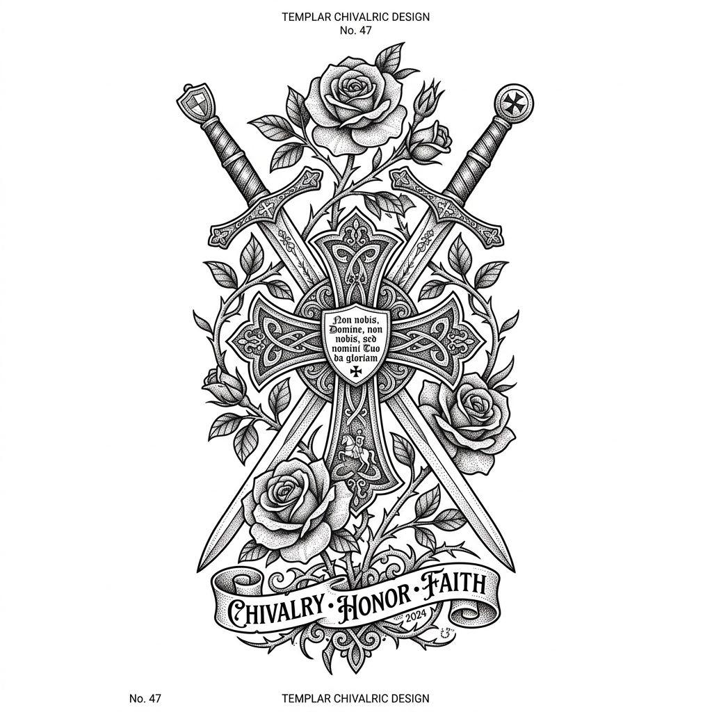 unterarm mann-tattoo templerkreuz