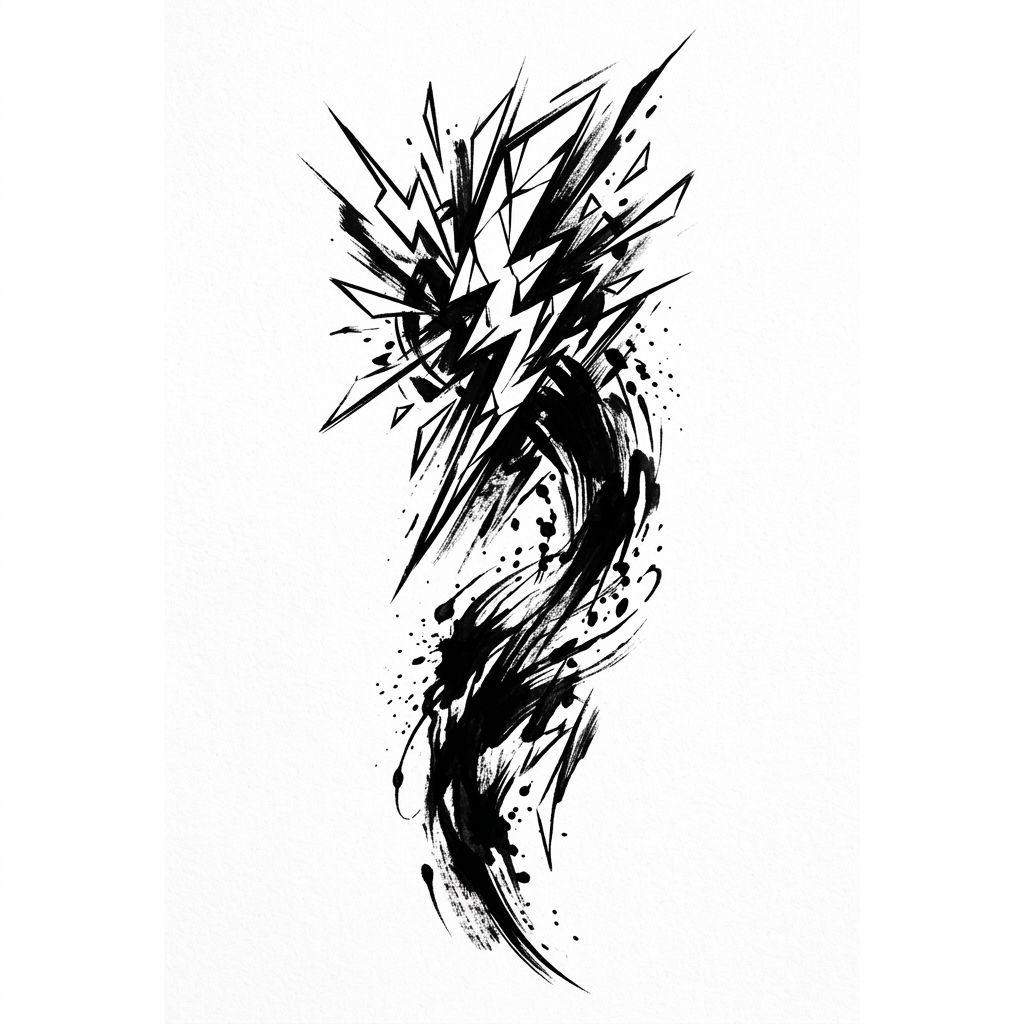 unterarm mann-tattoo abstrakter blitz