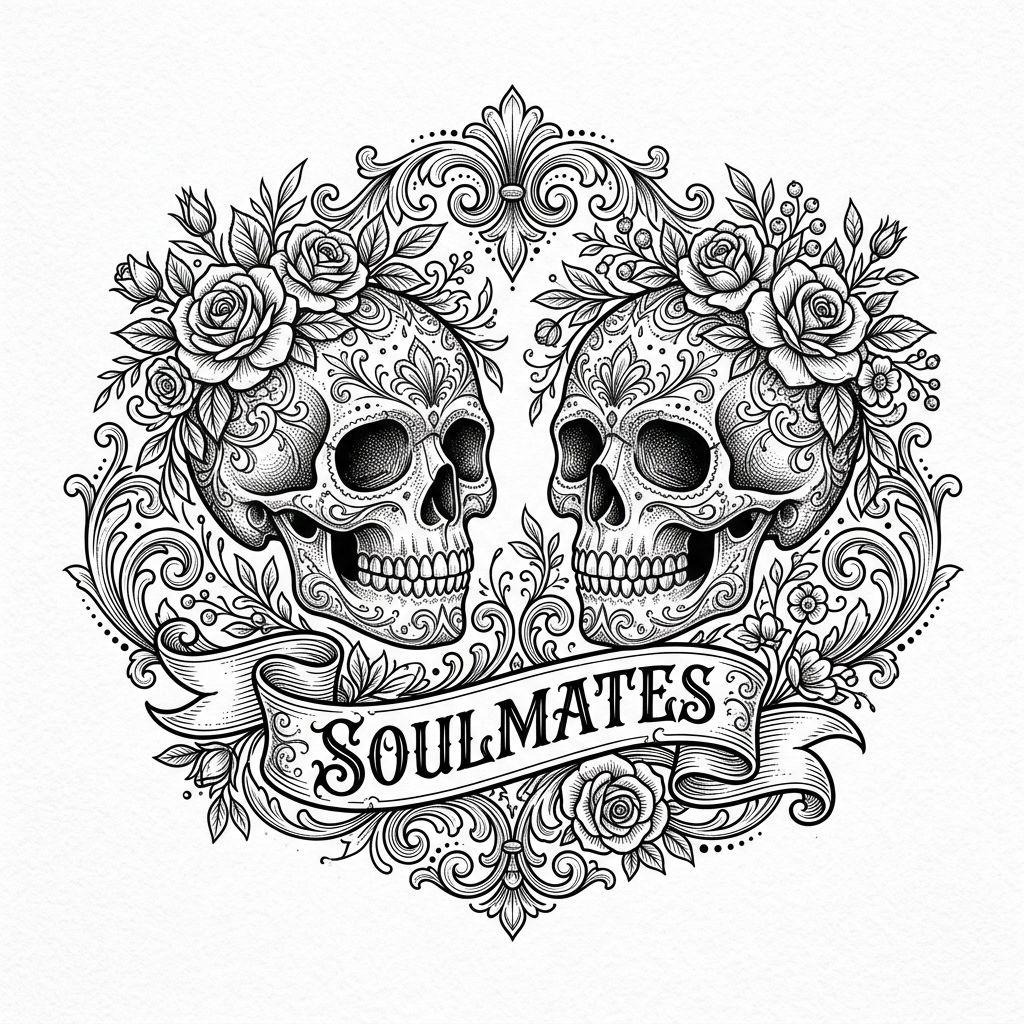 beste freundin-tattoo totenkopf mit krone, ornamental