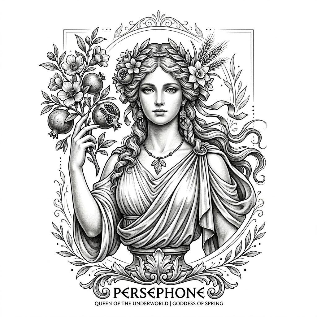 blume-tattoo mythologische persephone