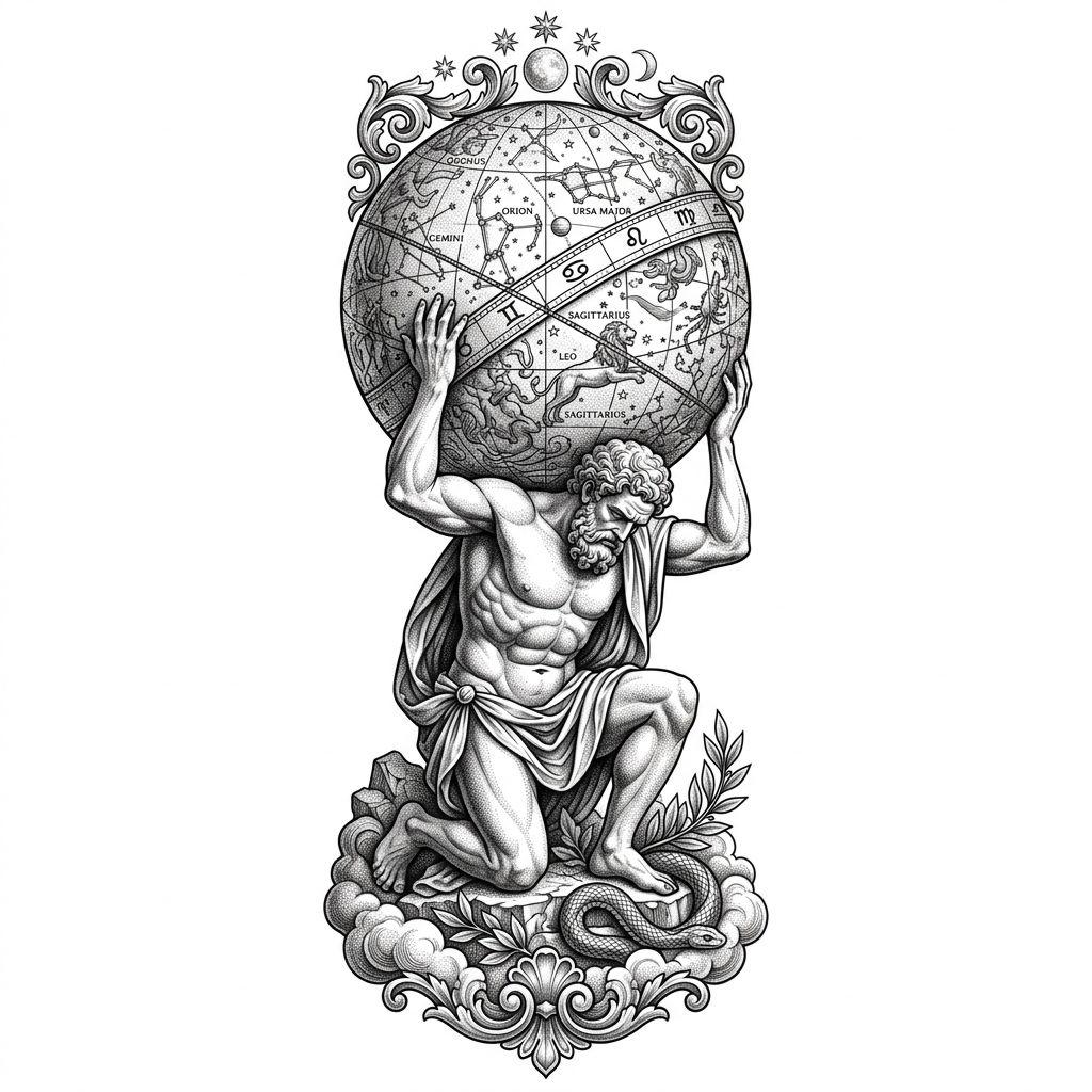 arm-tattoo mythologischer atlas