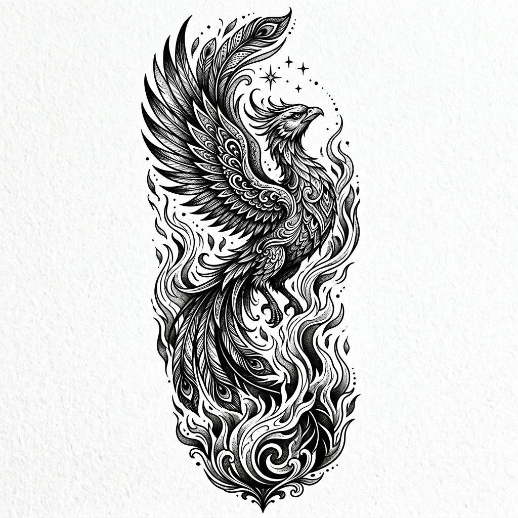arm-tattoo premium phönix-sleeve