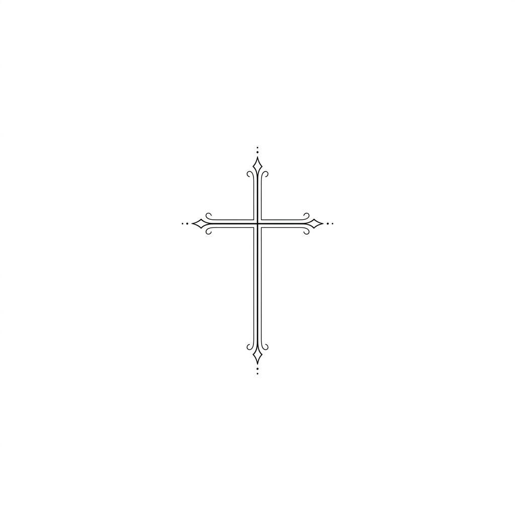 knöchel-tattoo spirituelles kreuz