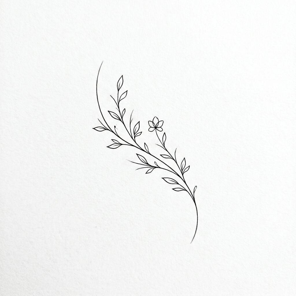 knöchel-tattoo florales zweiglein