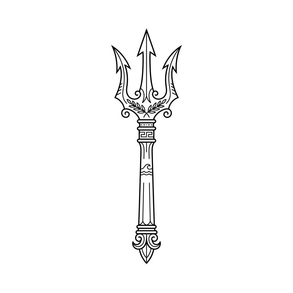 knöchel-tattoo mythologischer dreizack