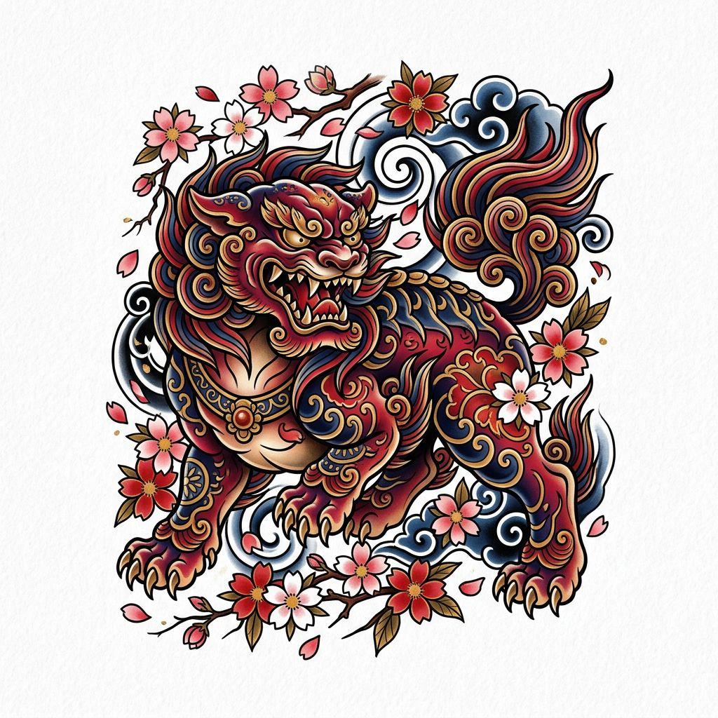 hund-tattoo japanischer hund
