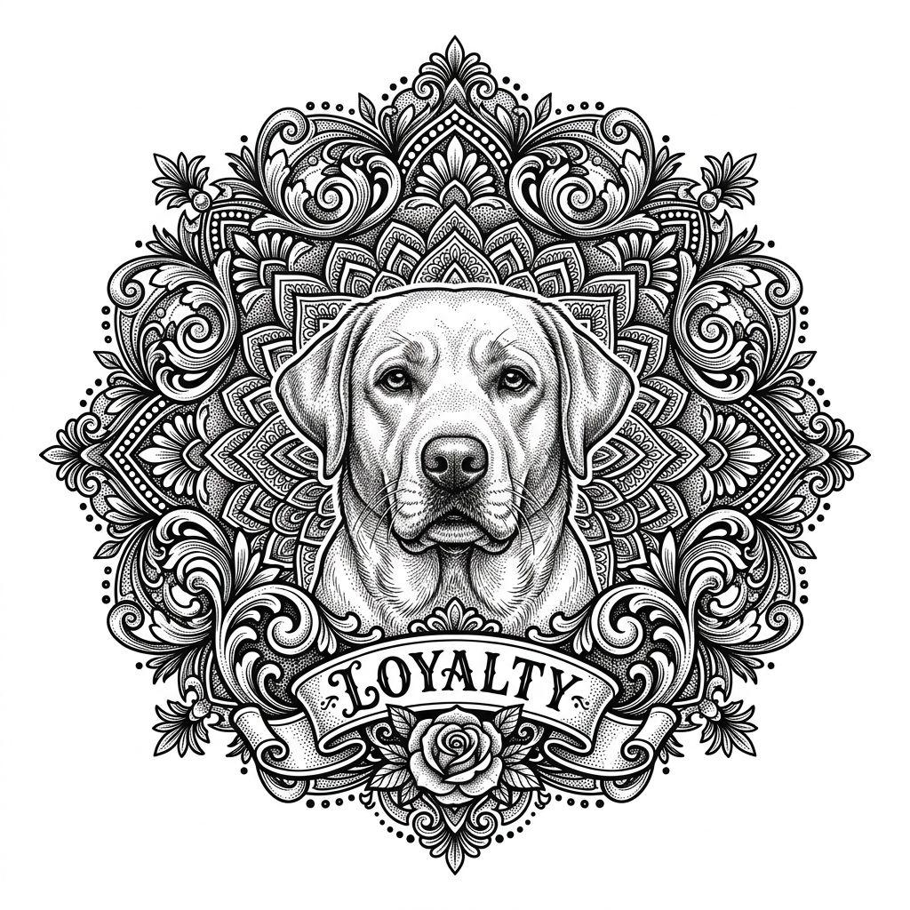 hund-tattoo hund mandala