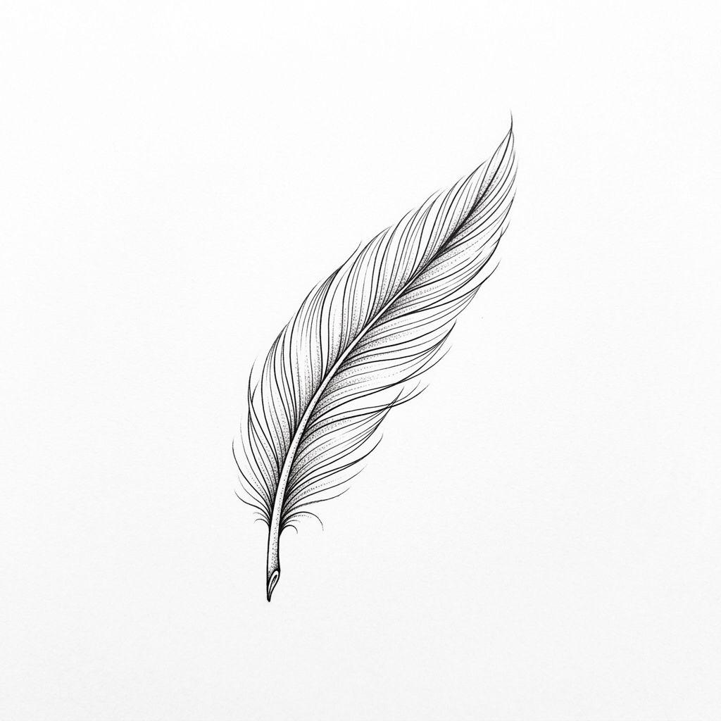 idée tatouage cou cou fine line plume