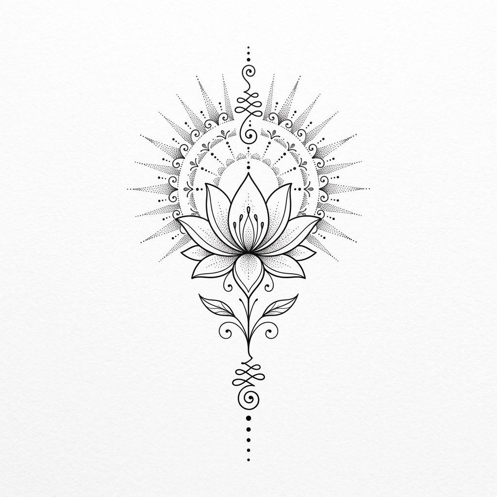 idée tatouage cou cou spirituel lotus
