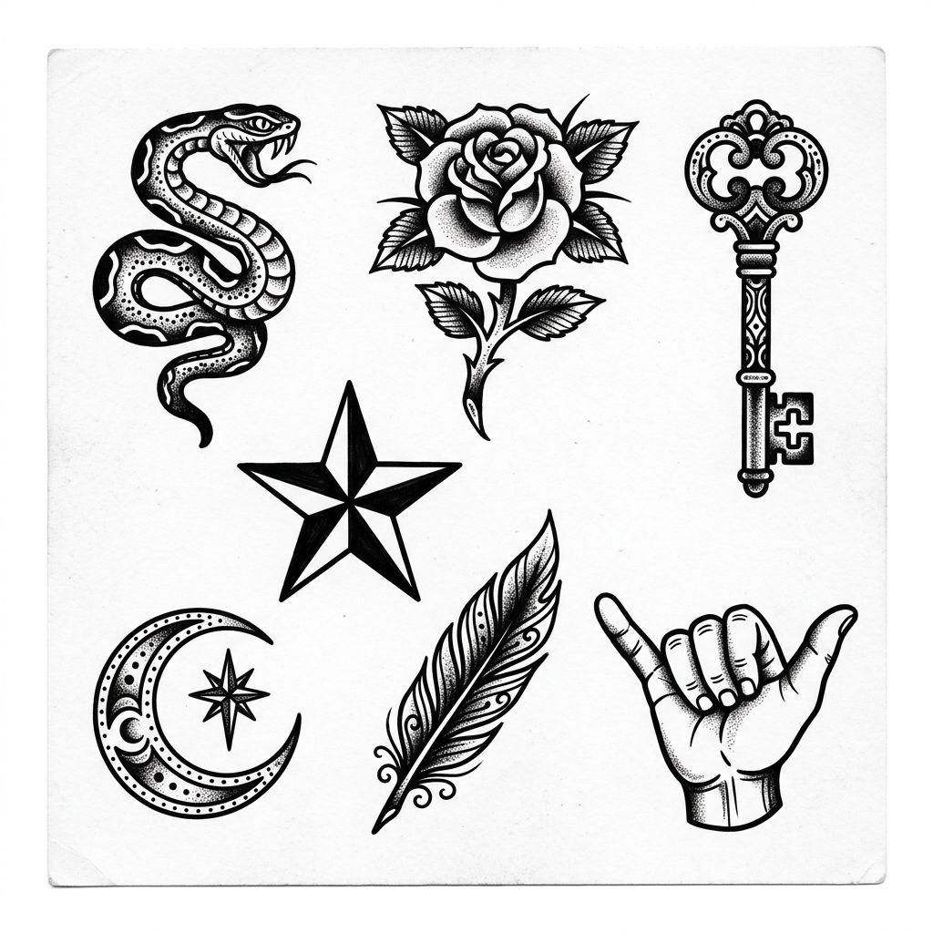 rücken-tattoo eklektisches rücken-patchwork