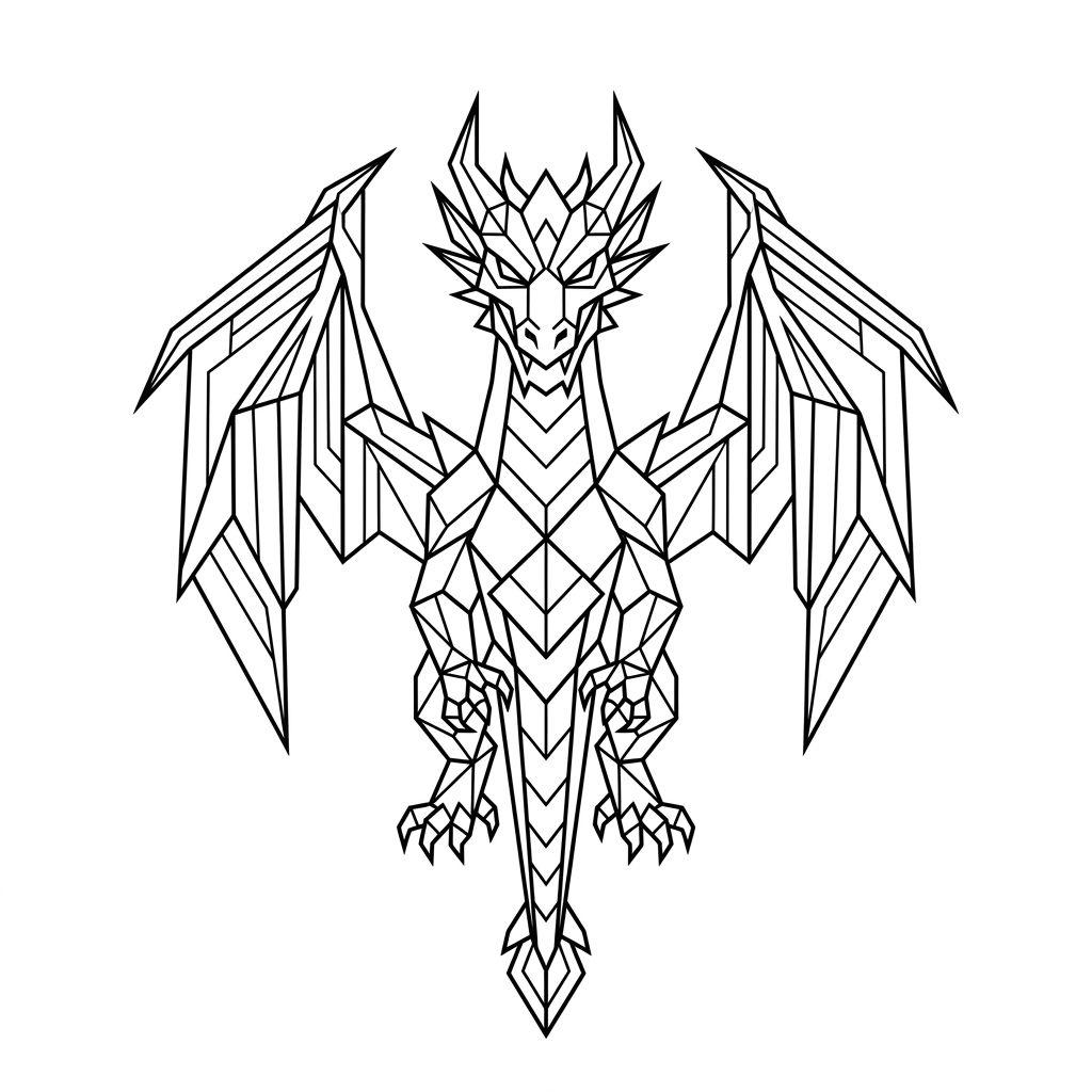 drache-tattoo drache geometrisch modern