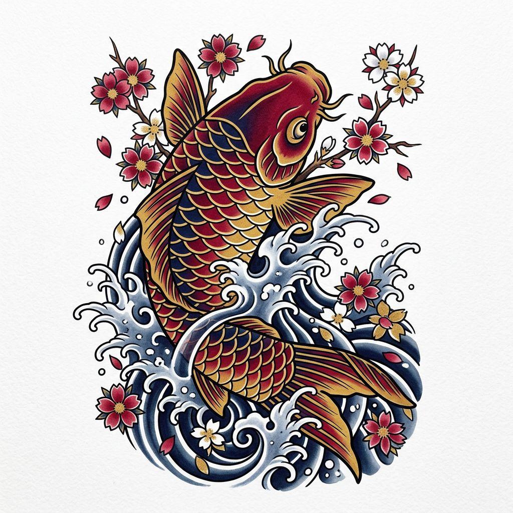 schulter-tattoo japanischer koi