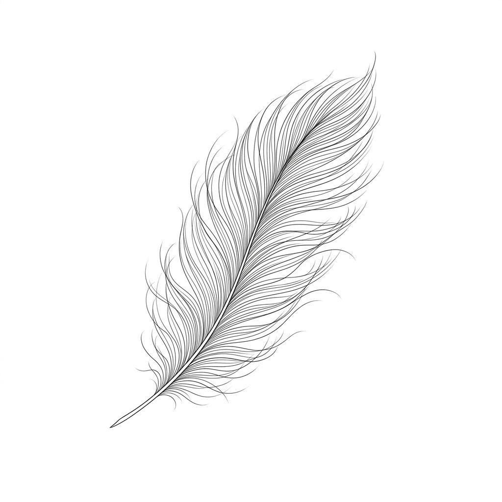 feder-tattoo zarte fineline-feder