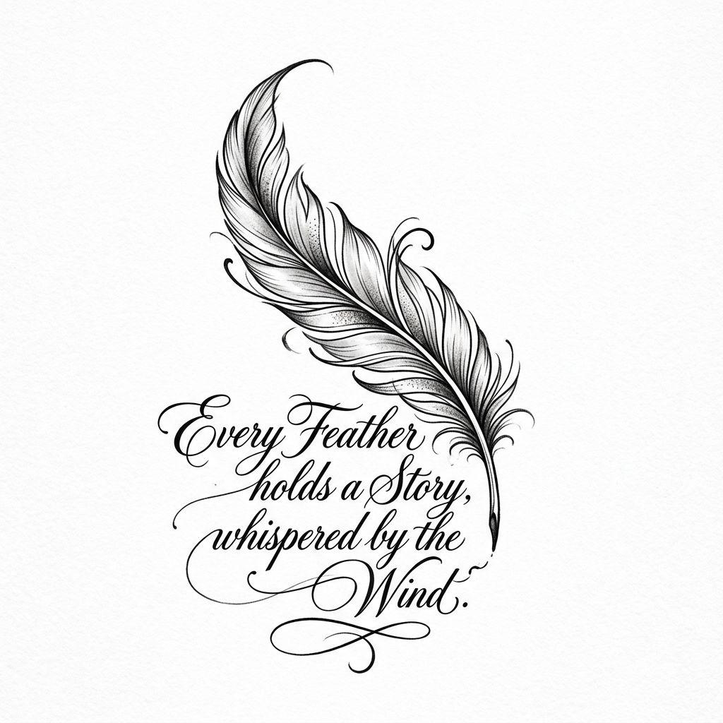 feder-tattoo feder mit schriftzug