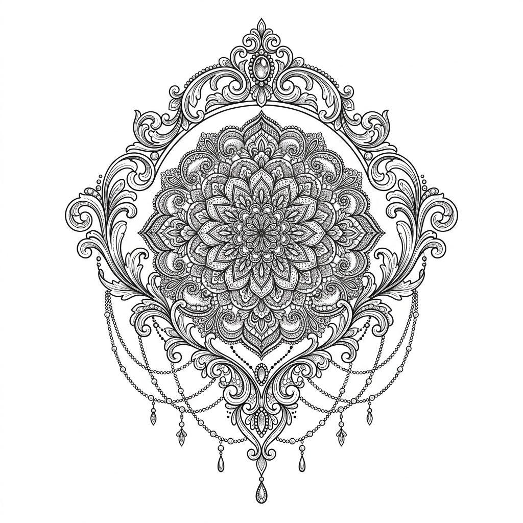 frau-tattoo ornamentales lace-mandala