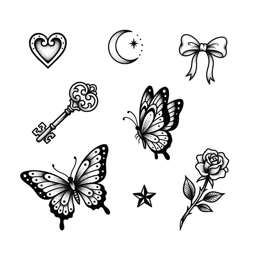 frau-tattoo femininer flash-patchwork
