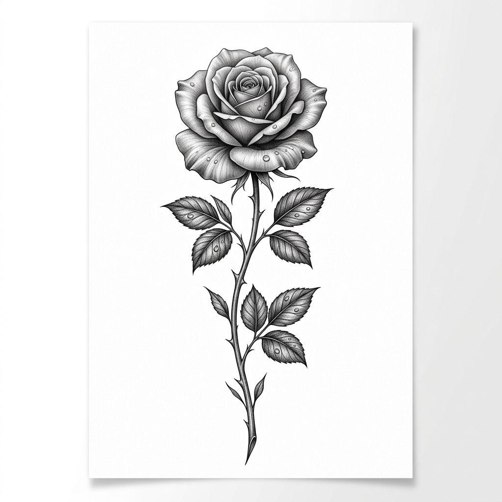 idée tatouage femme bras rose réaliste verticale