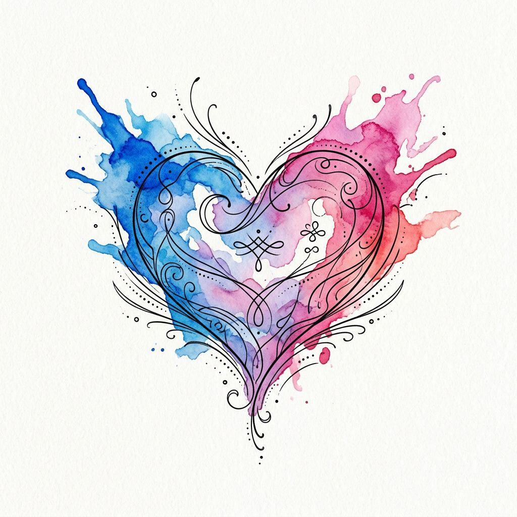 geschwister-tattoo watercolor geschwister