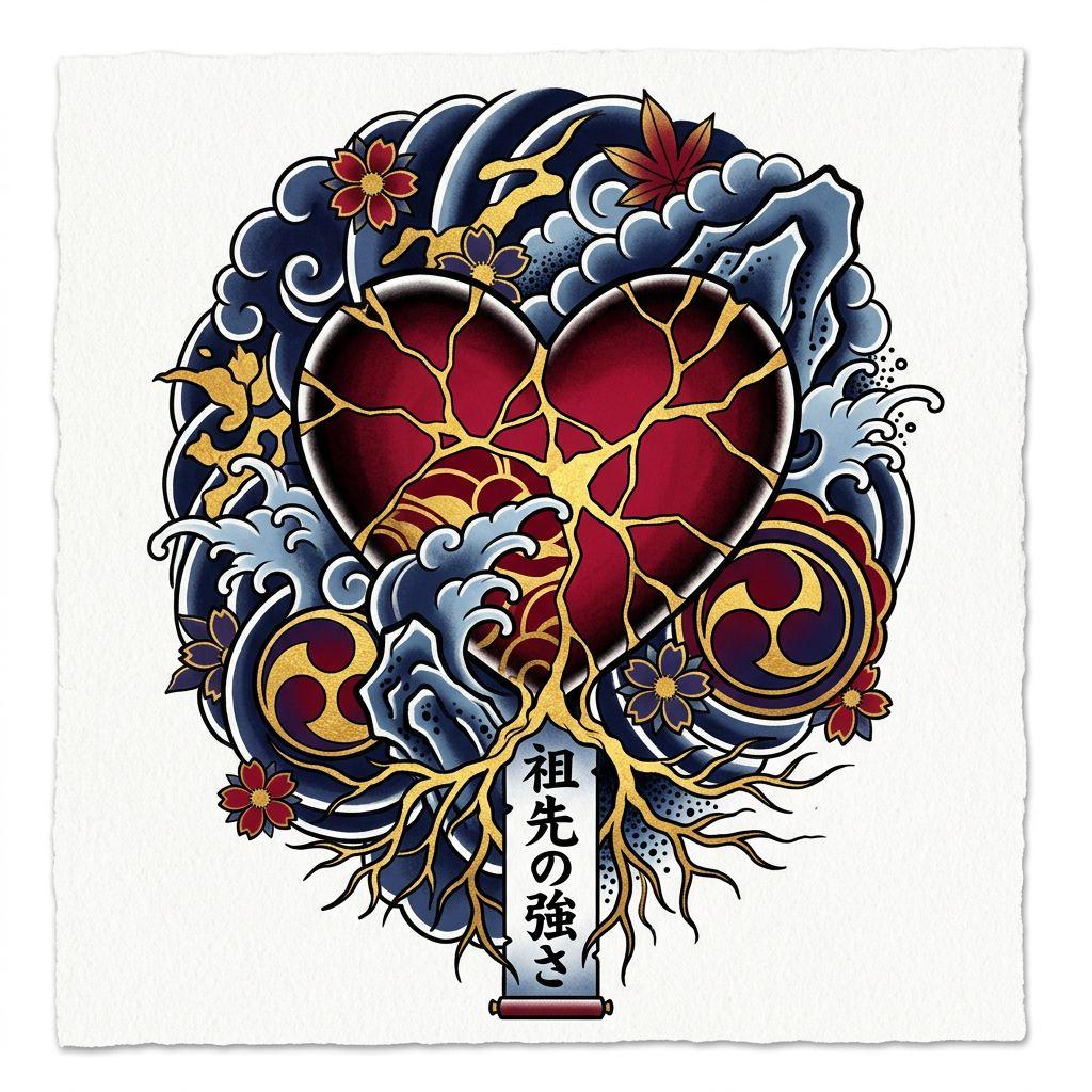 herz-tattoo herz japanese kintsugi