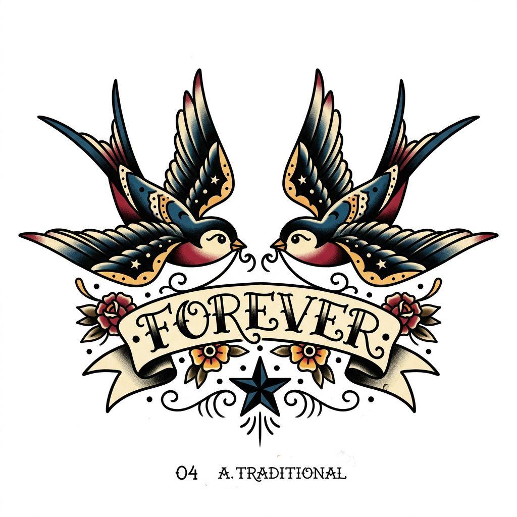 hochzeit-tattoo schwalben old school zur hochzeit