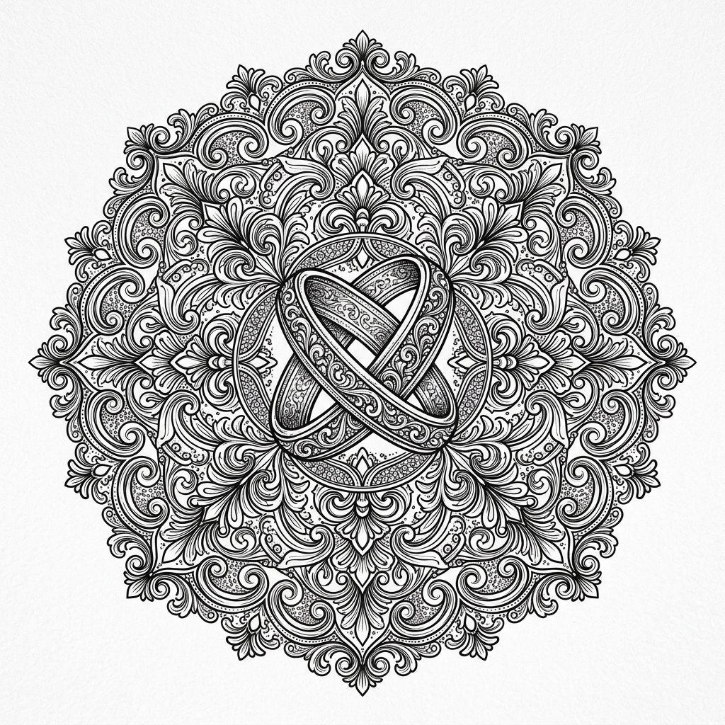 hochzeit-tattoo ornamentales hochzeitsmandala
