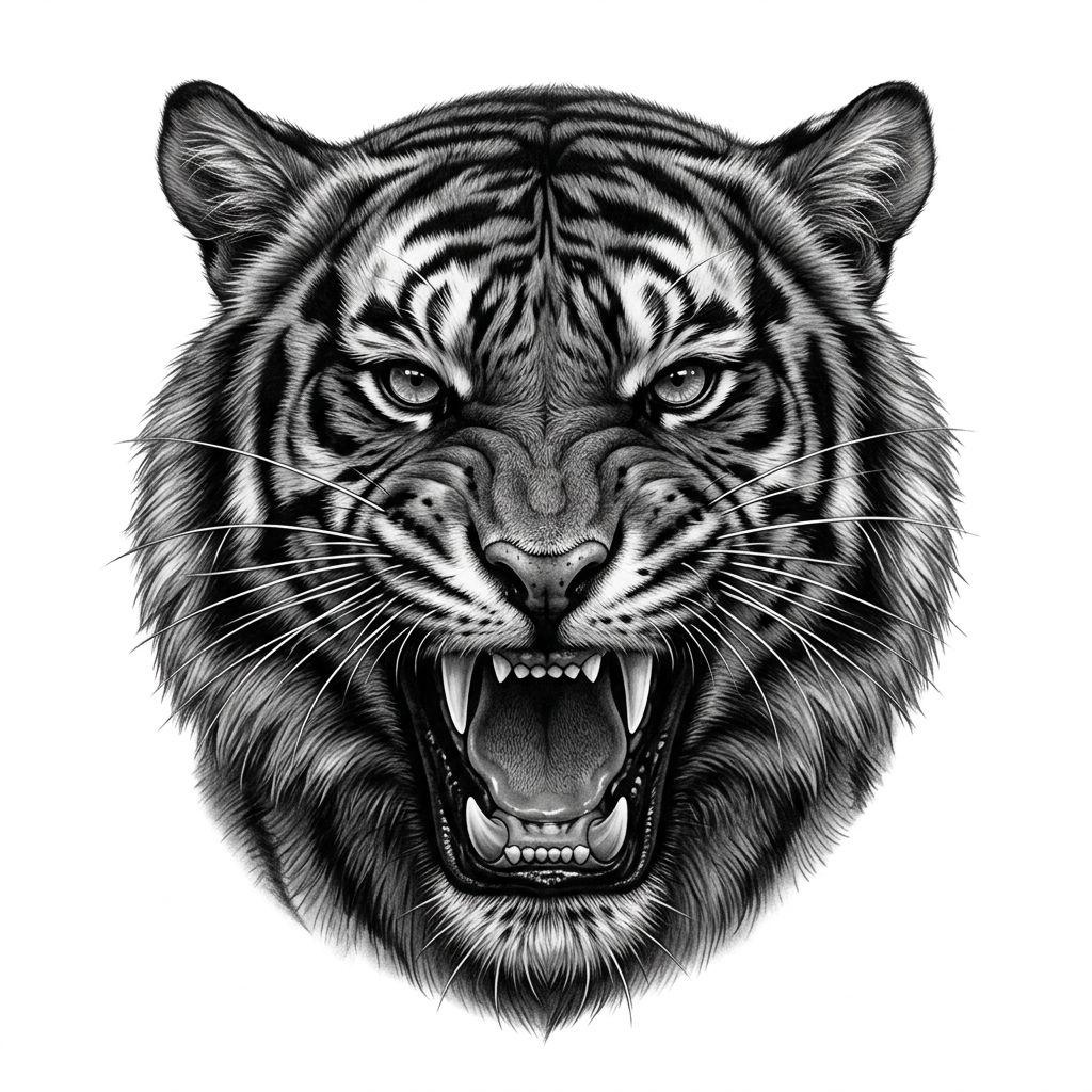 mann-tattoo realistischer tiger