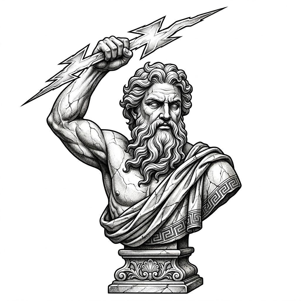 mann-tattoo mythologischer zeus