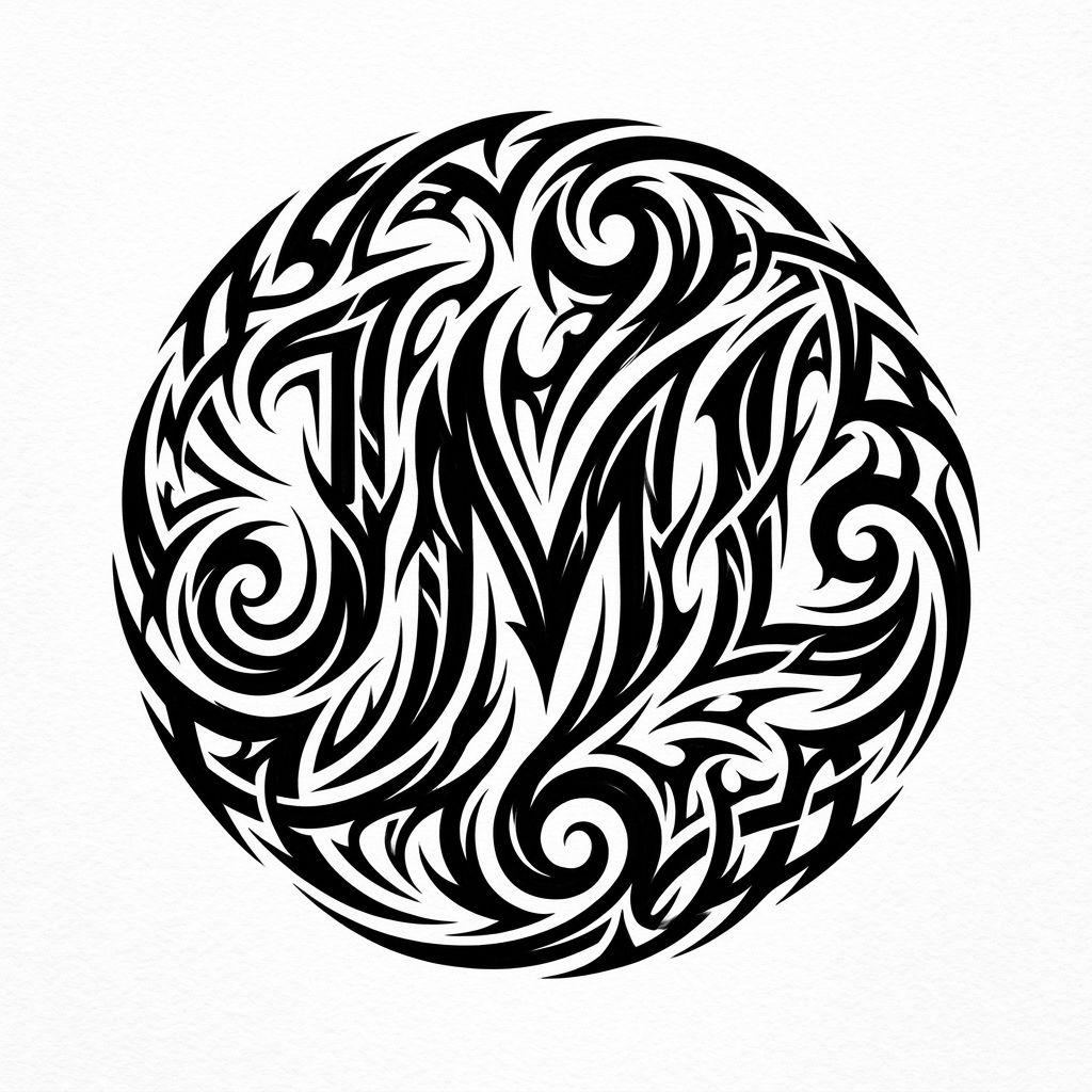 idée tatouage initiales famille initiales tribal