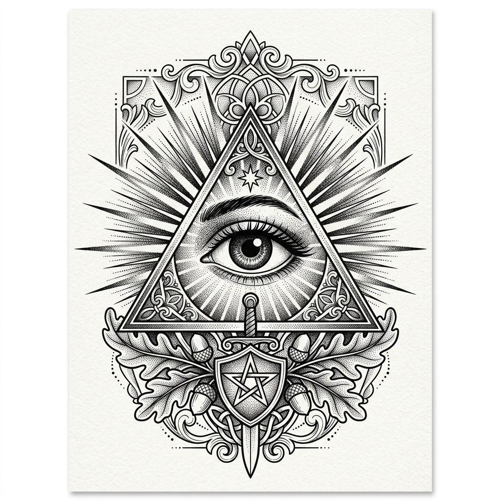 idée tatouage main homme œil spirituel
