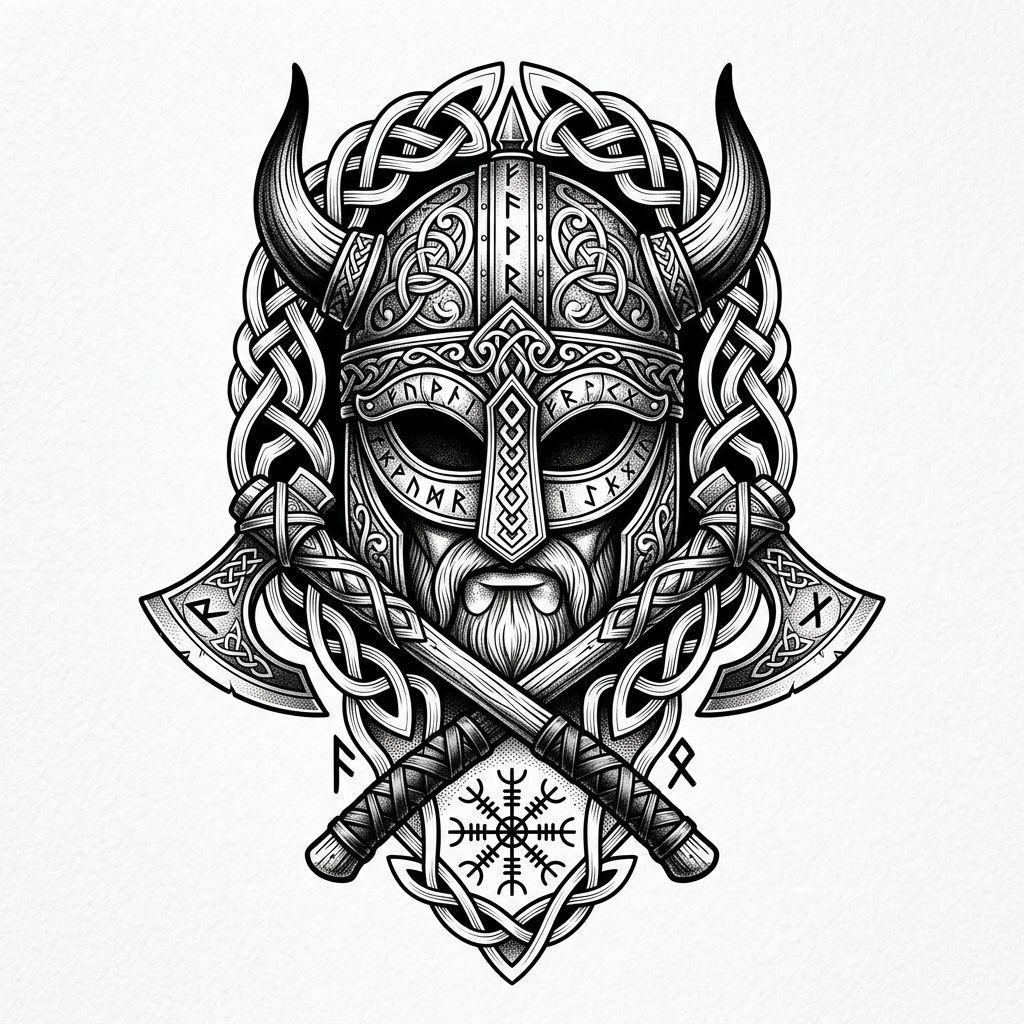 idée tatouage main homme guerrier premium