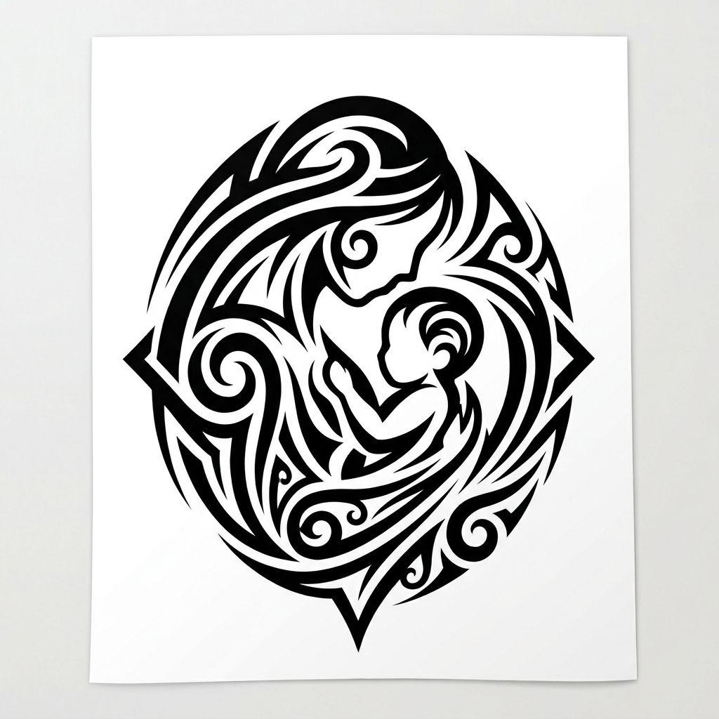 mama-tattoo tribal mutterschaft-symbol