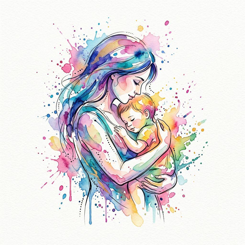 mama-tattoo watercolor mutterschaft