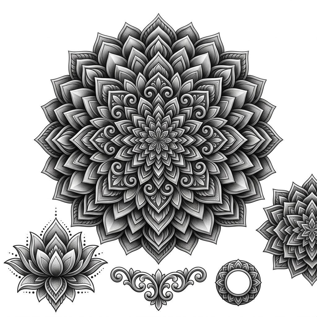 mandala-tattoo mikro-realismus mandala