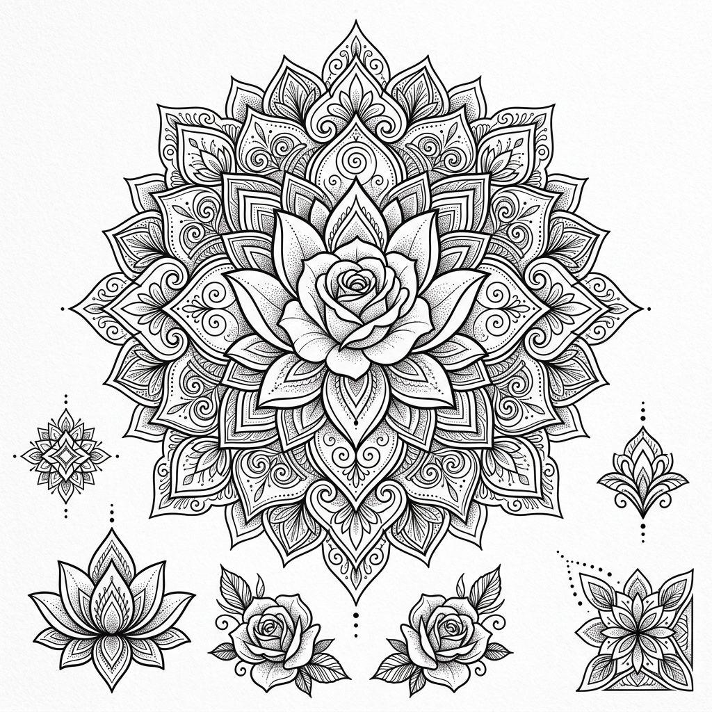 mandala-tattoo mandala mit blume