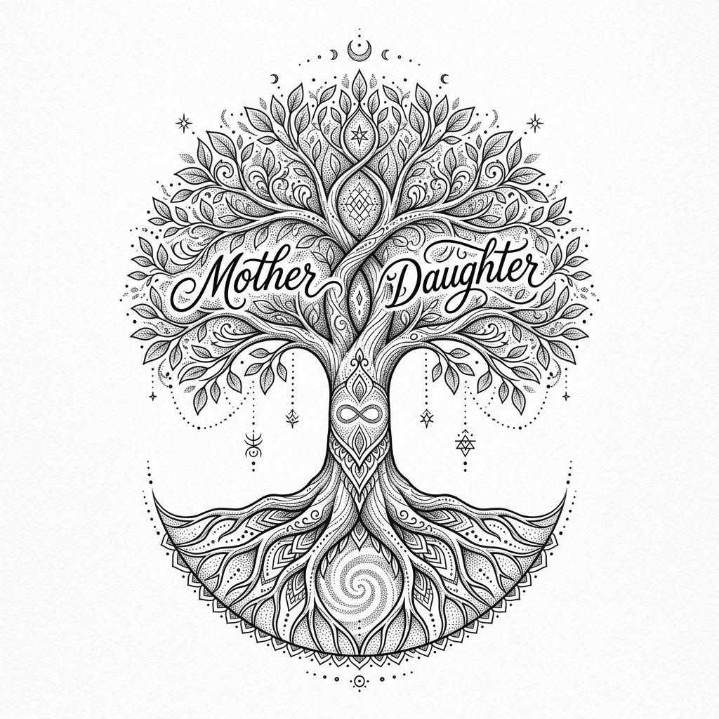mutter-tochter-tattoo spiritueller lebensbaum