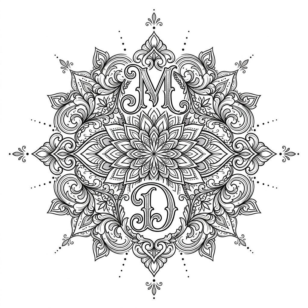 mutter-tochter-tattoo mandala aus m und t