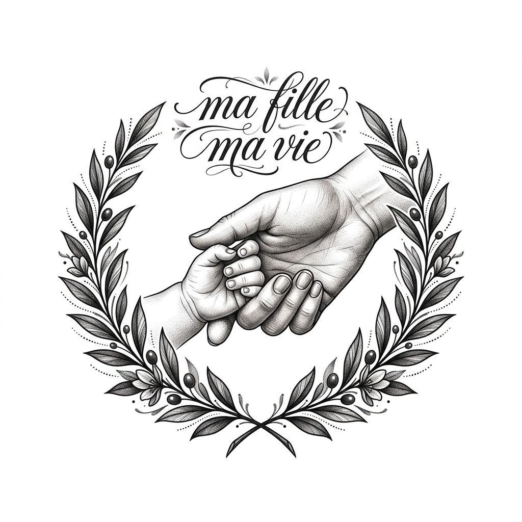 mutter-tochter-tattoo premium hände meine tochter mein leben
