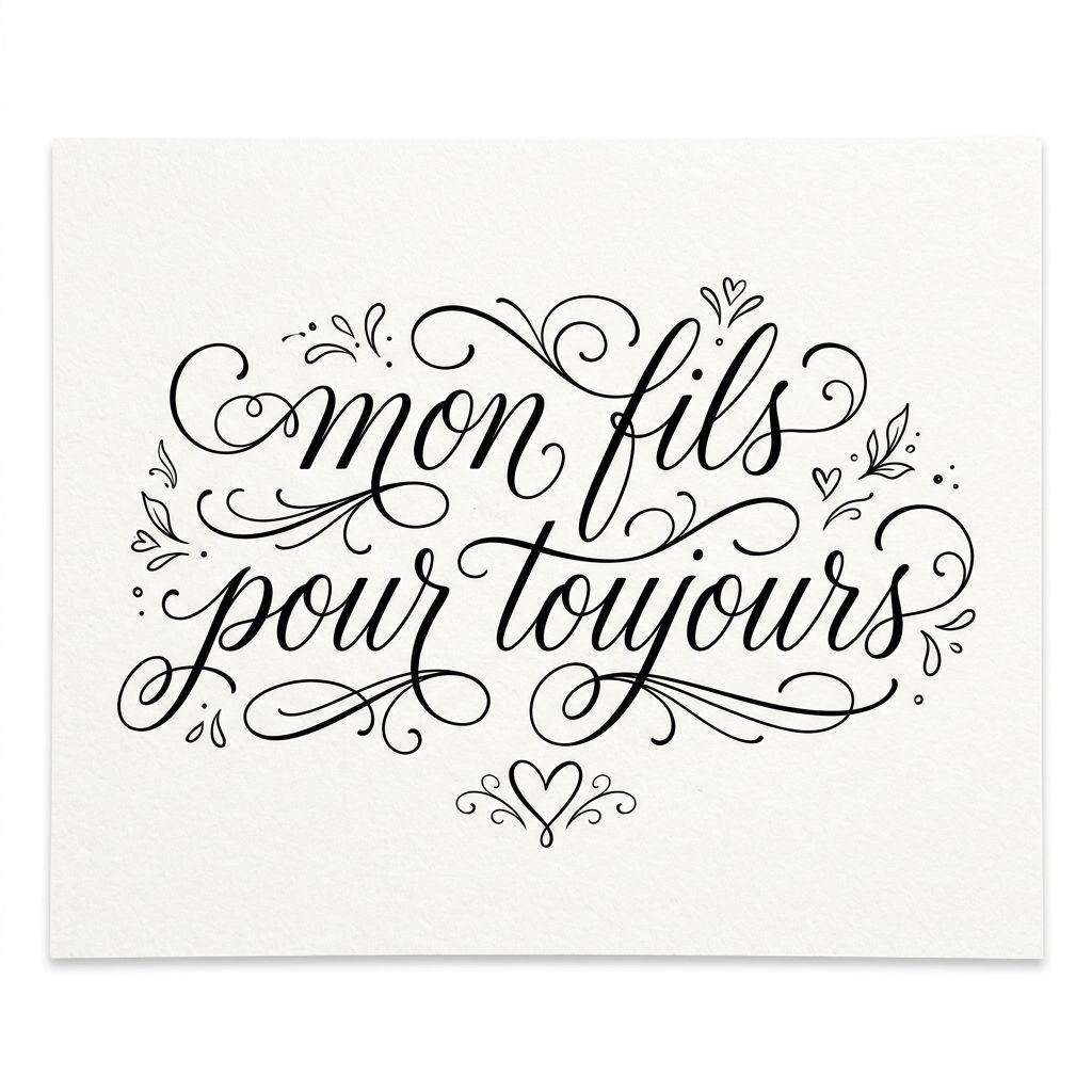 mutter-sohn-tattoo lettering mein sohn für immer