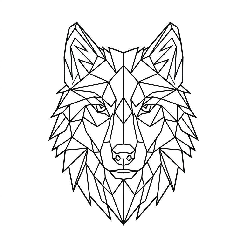 wade-tattoo geometrischer wolf