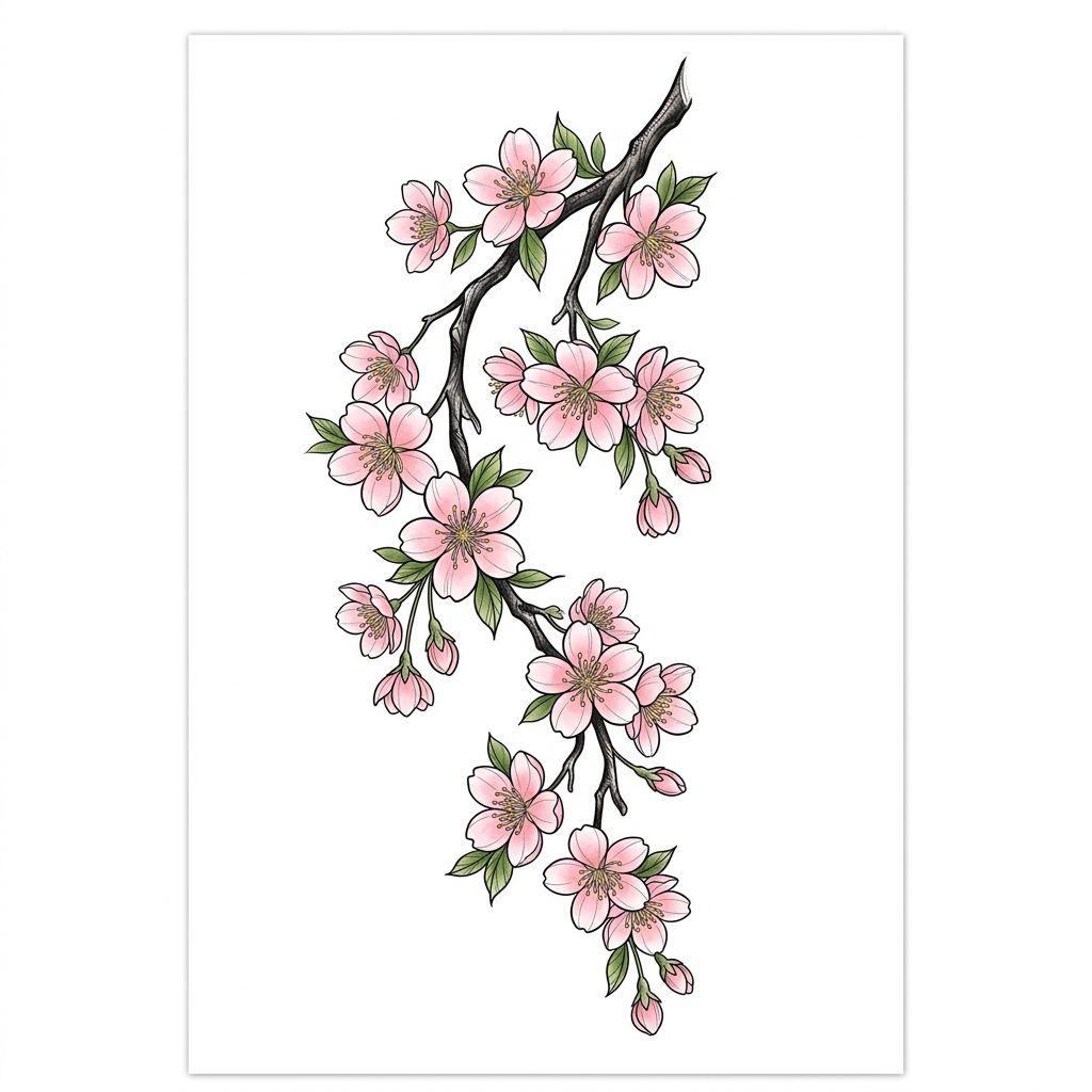 nacken-tattoo japanische kirschblüte