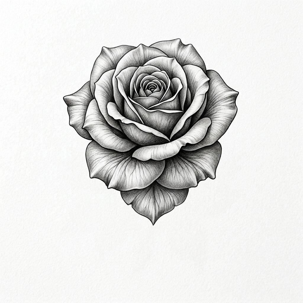 nacken-tattoo realistische rose