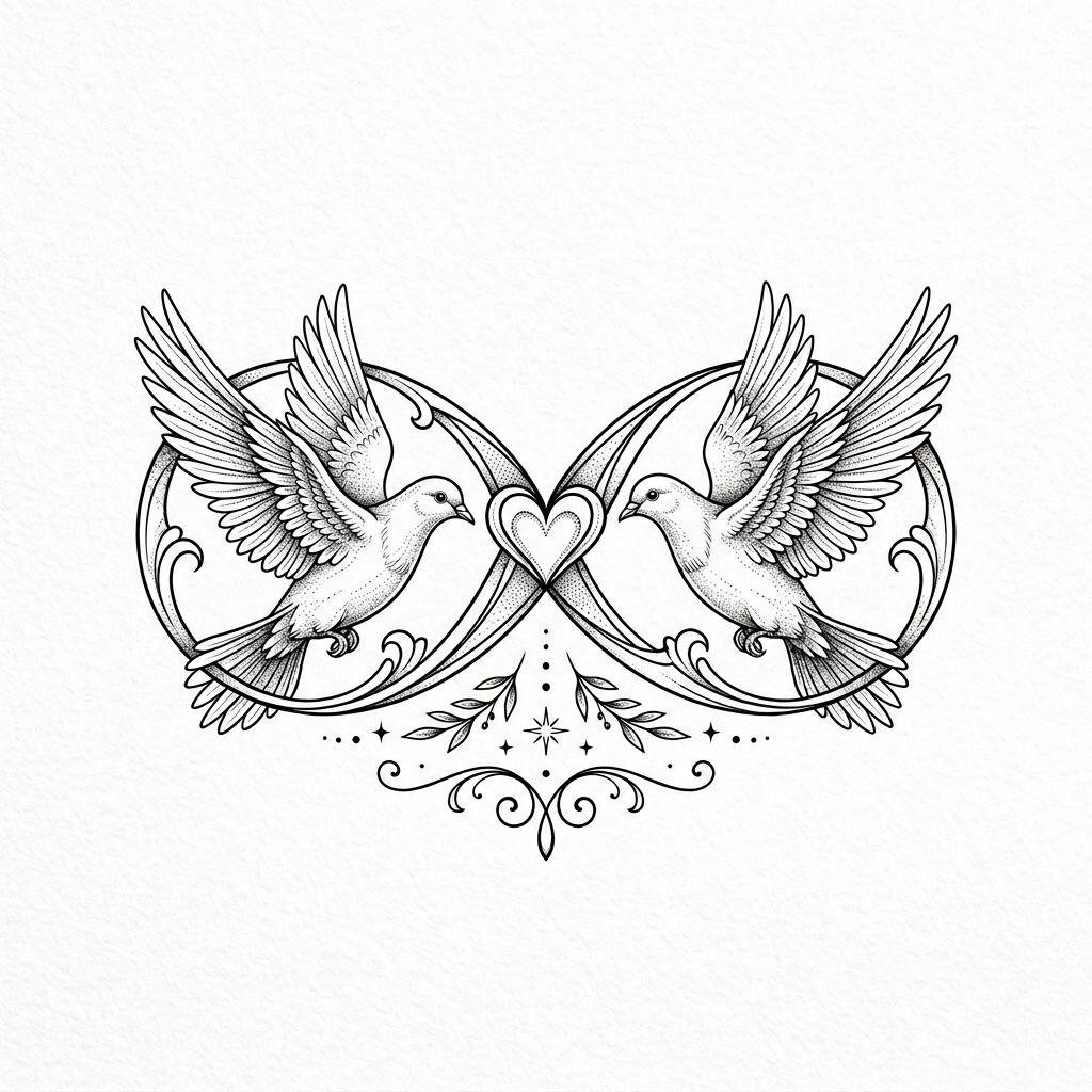 paar-tattoo spirituelles unendlichkeitszeichen
