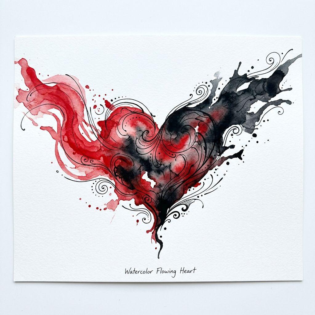 paar-tattoo abstraktes watercolor-paar