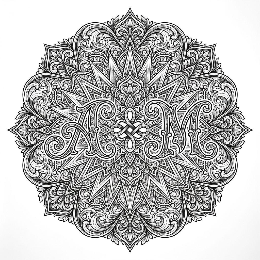 vater-tochter-tattoo mandala mit initialen