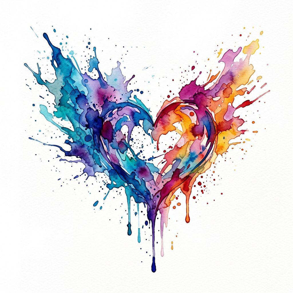 vater-tochter-tattoo watercolor vater und kind