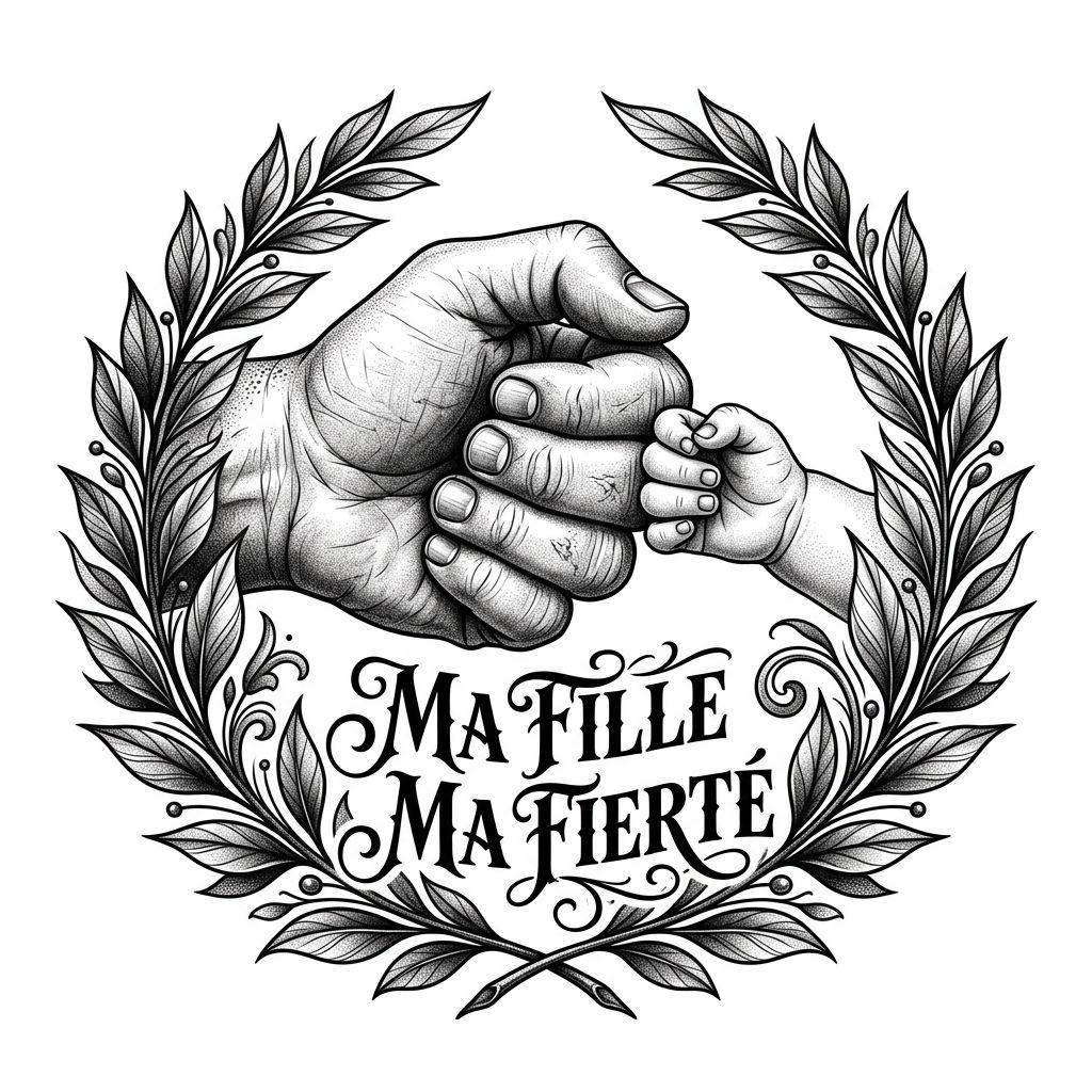 vater-tochter-tattoo premium hände meine tochter