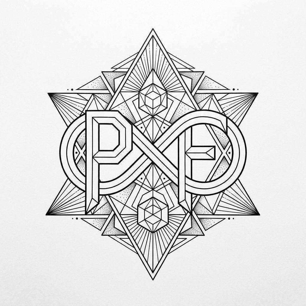 vater und sohn-tattoo geometrisches unendlich v und s