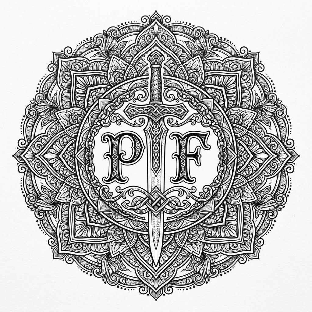 vater und sohn-tattoo mandala v und s ornamental